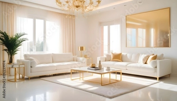 Obraz Photo interior modern design room 3d illustration