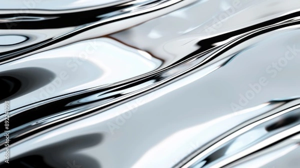 Fototapeta An abstract background with metallic, reflective surfaces creating a futuristic look, high-resolution photo, realistic photo