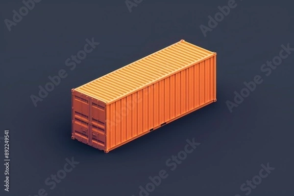 Fototapeta A bright orange container sits atop a dark black surface, waiting for its contents to be filled