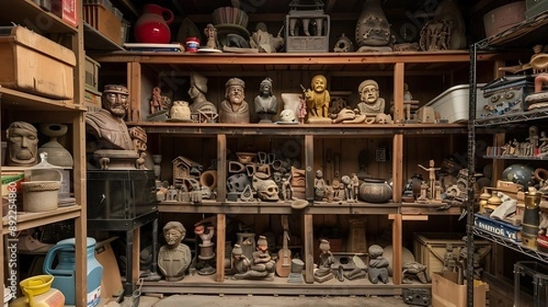 Obraz Hobby archaeologist's artifact collection garage