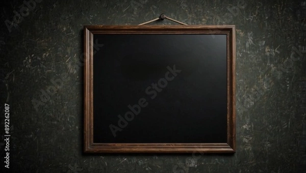Fototapeta photo of blackboard with black background made by AI generative