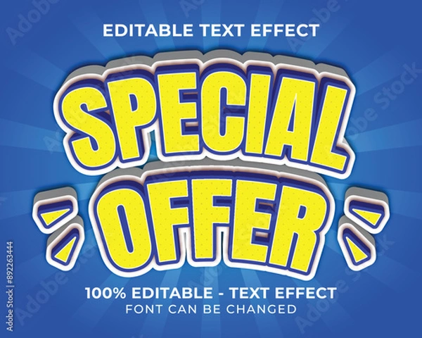 Obraz Editable text effect special offer 3D text effect with yellow background