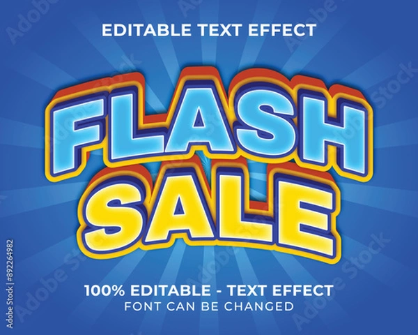 Obraz Editable text effect flash sale 3D text effect with yellow background