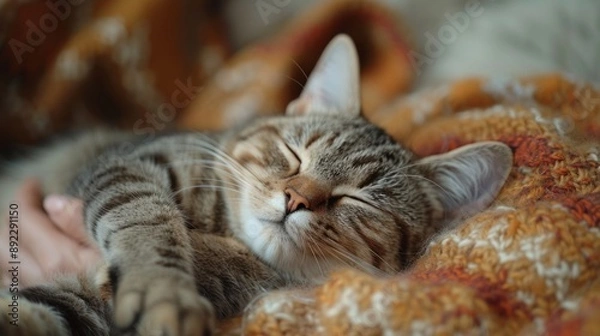 Fototapeta Sleeping Tabby Cat