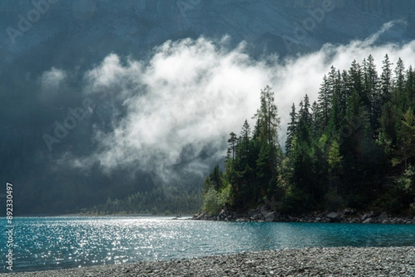 Obraz mystic clouds by the lake