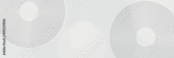 Fototapeta Abstract white geometric background. Dynamic shape composition. circle missing gradient. Creative illustration for poster, web, landing, page, cover, modern, eps10.