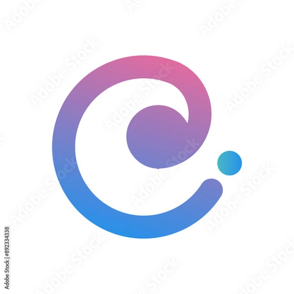 Obraz Letter C logo symbol in red and blue.