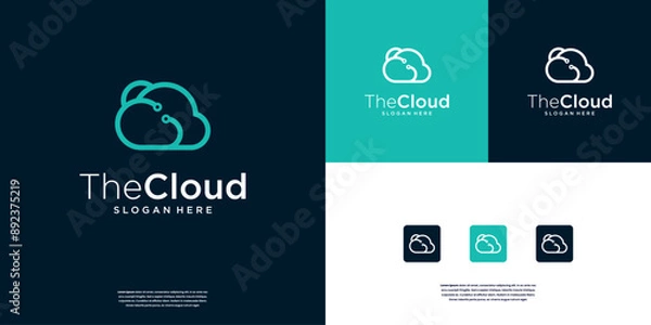 Obraz cloud logo designs, tech storage logo designs template