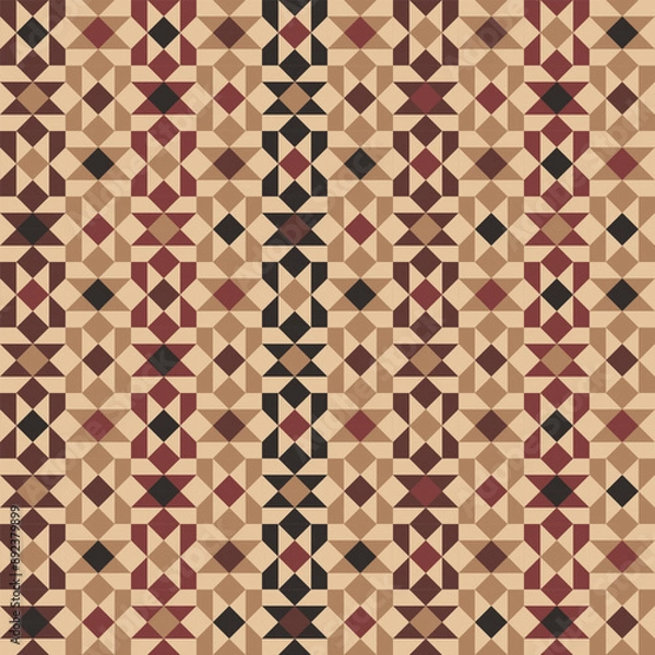 Fototapeta Warm geometric mosaic pattern