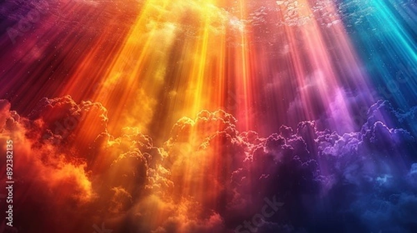 Fototapeta Clouds bathed in colorful light