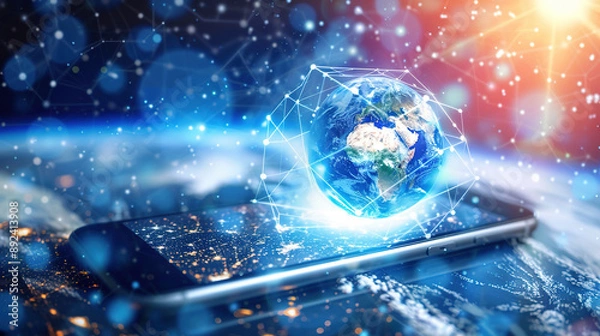 Fototapeta Global internet communications concept