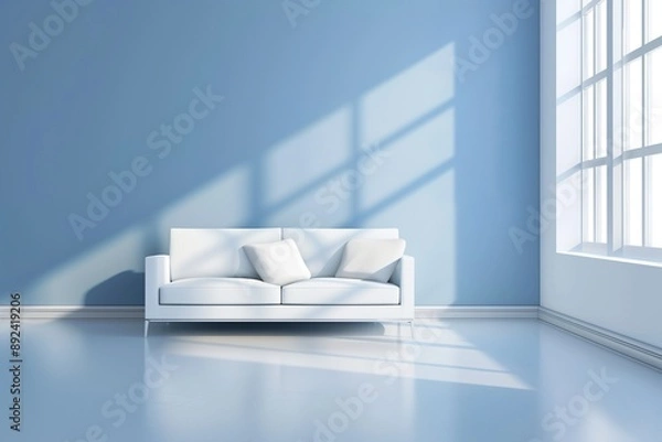 Obraz Light blue living room background 