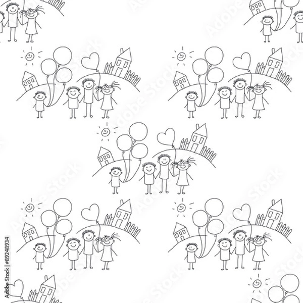 Obraz Vector seamless pattern. Kids, school and education