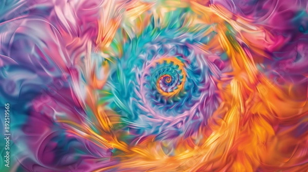 Fototapeta colorful vibrant color spiral abstract background