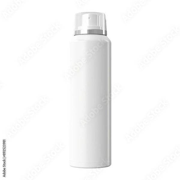 Fototapeta Isolated White Spray Bottle with Clear Cap and No Background