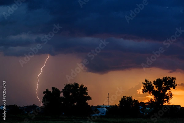 Obraz lightning in the city