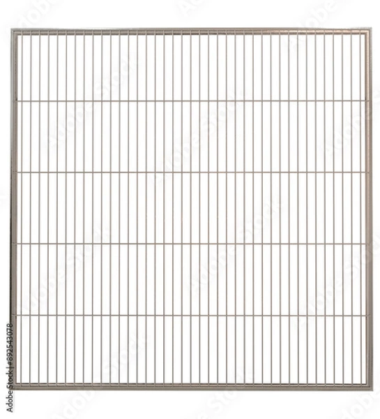 Fototapeta Isolate and showcase! Easily integrate this 3D render of a square machine guard fence (transparent background) into your safety equipment presentations. 
