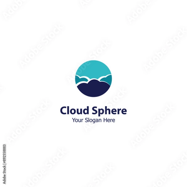 Fototapeta cloud sphere is a logo that is suitable for your company which operates in the field of cloud technology.