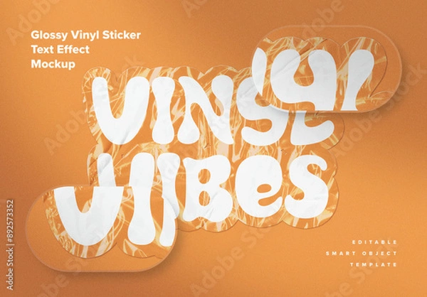 Fototapeta Glossy Vinyl Sticker Text Effects