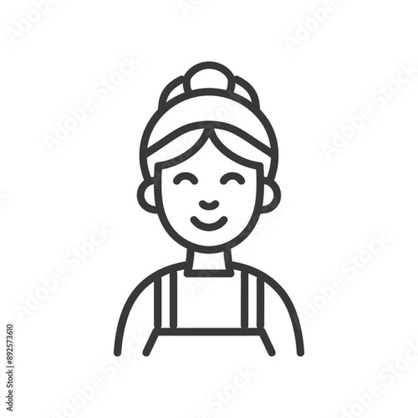 Fototapeta waitress minimalist line art icon logo symbol 