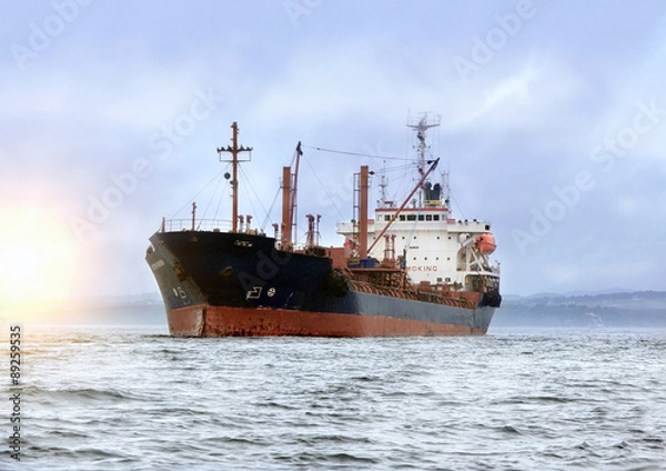 Obraz large cargo ship at sea