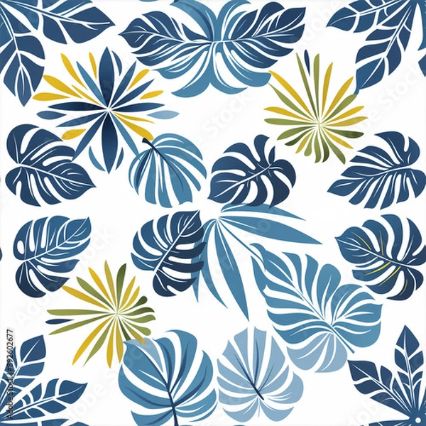 Fototapeta Tropical leave mandala, flat design, symmetrical shape