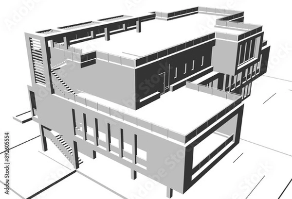 Fototapeta sketch of building