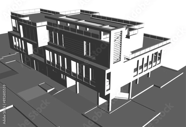 Fototapeta sketch of building