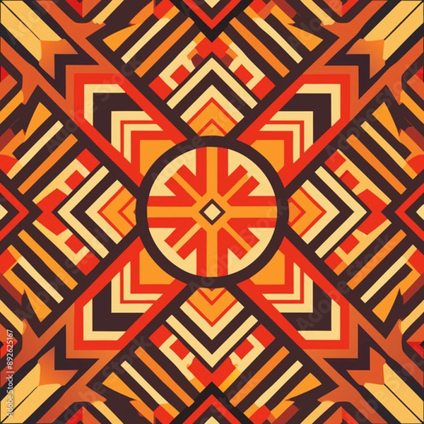 Obraz Abstract ethnic geometric pattern design for background or wallpaper.