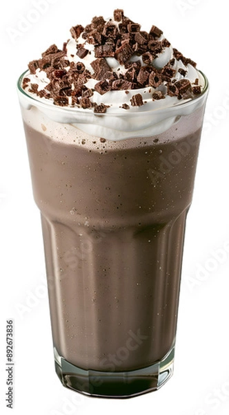 Fototapeta Delicious Chocolate Frappe with Whipped Cream and Cookie Crumbs Perfect for Dessert and Beverage Photography
