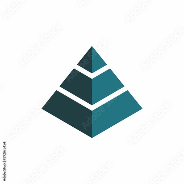 Fototapeta Green pyramid logo symbol and icon vector
