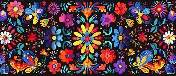 Obraz A vibrant and intricate pattern celebrating Hispanic heritage month