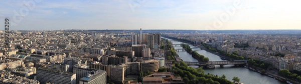 Fototapeta panorama de la vue sur le sud de paris depuis la tour Eiffel