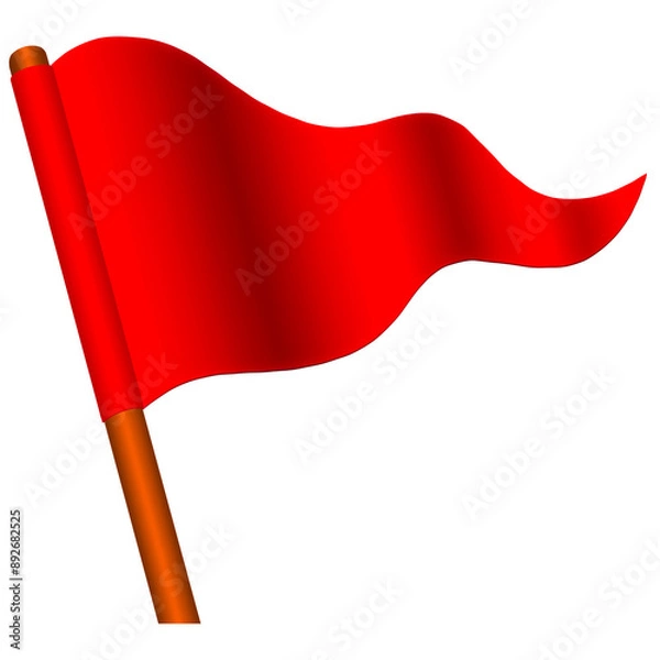 Fototapeta red and white flag with a flag