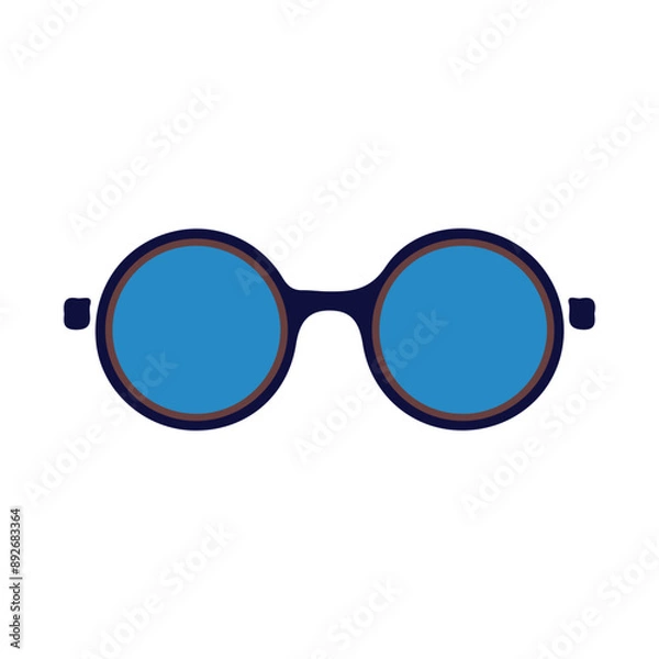 Fototapeta vector glasses, logo, vector illustration, abstract, art, 3d rendering, silhouette