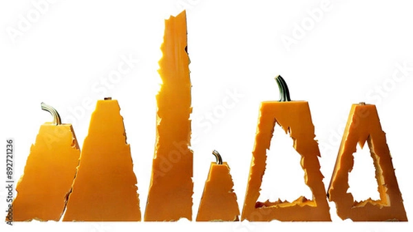Obraz Pumpkin triangular slabs of different shapes.