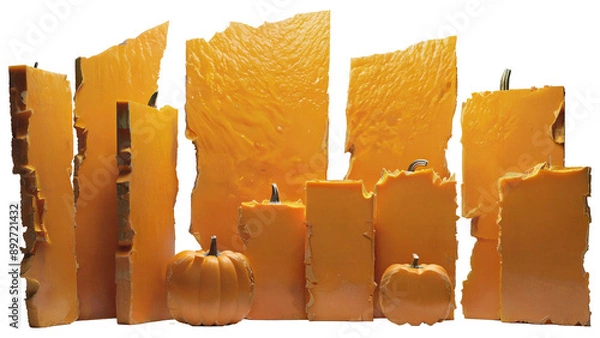 Obraz Different slabs with bright pumpkin texture.