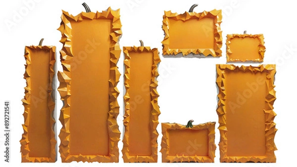 Obraz Frame plates with pumpkin texture.