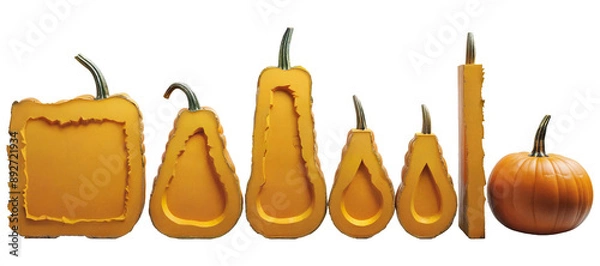 Obraz Slab shapes with a recess with a pumpkin texture.