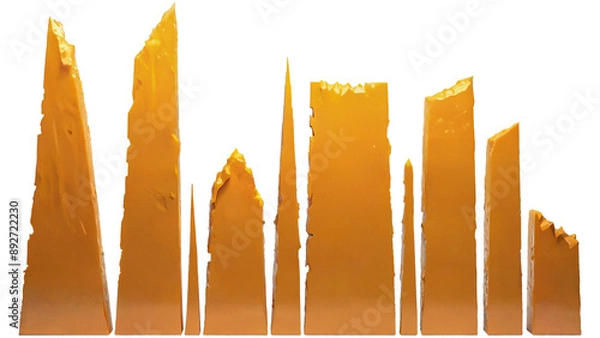 Obraz Pointed slabs with pumpkin texture.