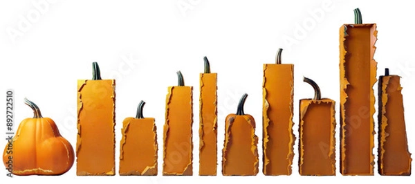 Obraz Plates for inscription with pumpkin texture.