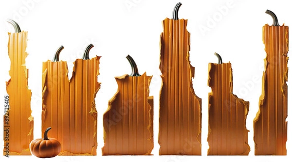 Obraz Ribbed vertical pumpkin slabs.