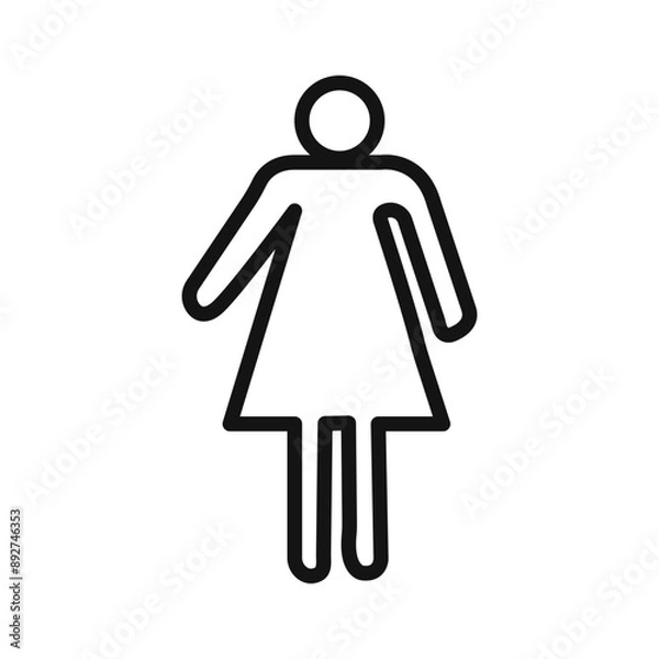 Fototapeta wc toilet door plate icon linear graphics set vector