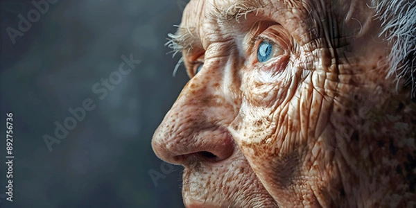 Fototapeta close up of a head of a person, ai generated.