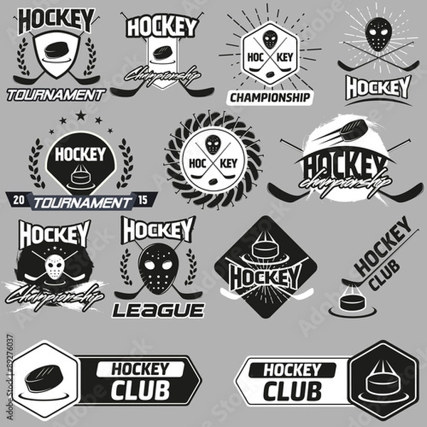 Obraz Hockey Label set