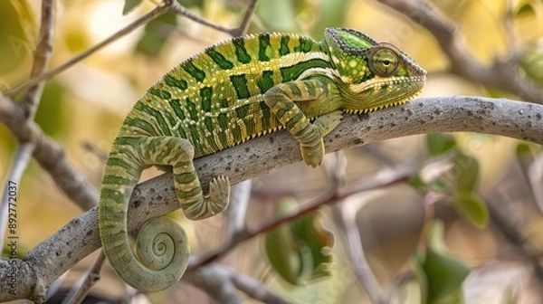 Fototapeta chameleon on a branch