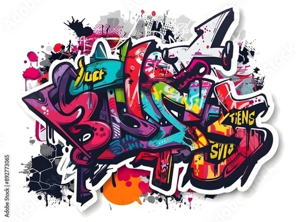 Fototapeta Stylish Streetwear Graffiti Design Suitable for T Shirt and Apparel