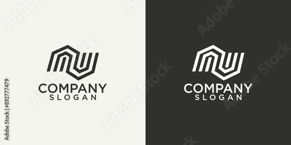 Fototapeta collection of initials letter N abstract monogram logo design vector