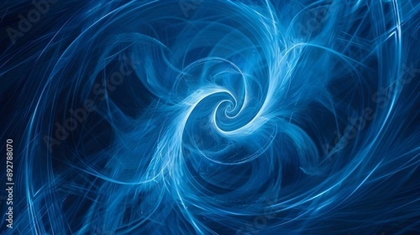 Fototapeta Abstract background featuring blue glowing lines in a continuous infinity pattern, symbolizing perpetual motion