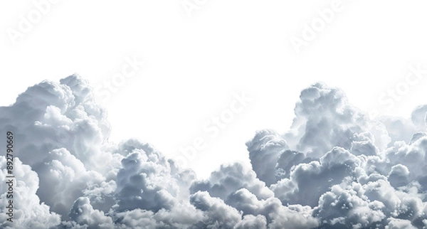 Fototapeta White fluffy clouds, cut out